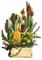 FRESH WILDFLOWERS IN WOODEN BOX ARRANGEMENT
