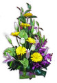A mixed bright and colourful arrangment
