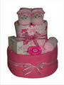Pink Two Tier Nappy Cake