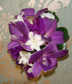 Purple Orchid and White Hyacinth Wrist Corsage
