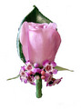 Pink Rose Buttonhole with Geraldton Wax