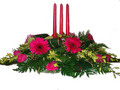 Table centerpiece with candles