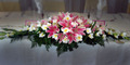 Oriental lillies and silk frangipani long and low