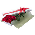 A Presentation box of 12 red roses