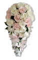 Pink and white rose teardrop