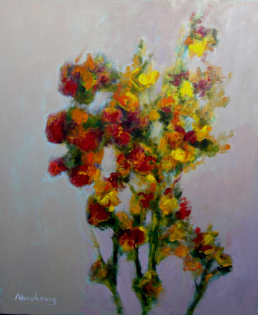 FLOWERS ALONG THE BACK FENCE