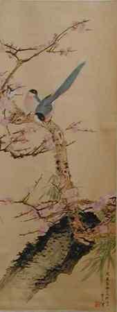Good luck birds in cherry blossom