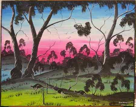 Kangaroos at Dusk No 1