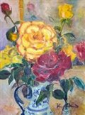 Blue Jug and Roses