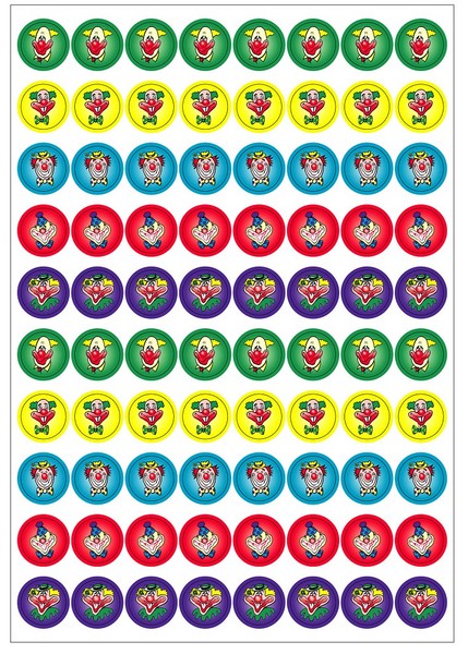 Clown Glitter Dynamic Glitz Kids Stickers