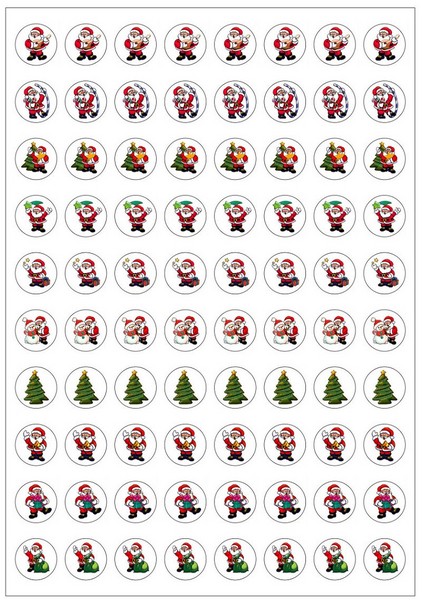 Christmas Santas Dynamic Glitz Kids Stickers