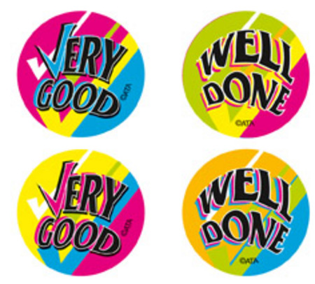 Very Good/Well Done Fluoro Kids Stickers