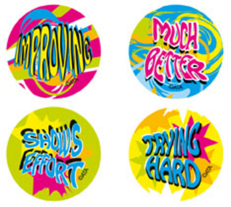 Encouragement Fluoro Kids Stickers