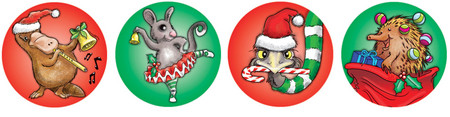 Aussie Christmas Foil Stickers