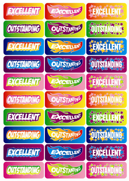 Excellent Outstanding (90) Foil Stickers