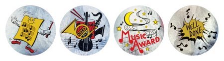 Music Metallic Stickers