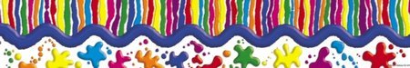 Paint Splashes and Stripes Pop Apart Border