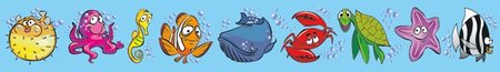 Sea Creatures Decorative Border