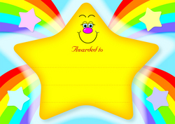 Rainbow Star (20) CARD Certificates NEW