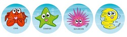Reef Creatures Merit Stickers