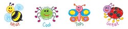 Kid Drawn Bugs Merit Stickers