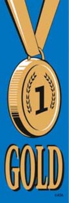 Gold - 1 Vinyl Medal Ribbons (20) NEW