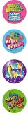 Happy Birthday Large Merit Stickers. NEW