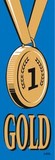 Gold - 1 Vinyl Medal Ribbons (20) NEW