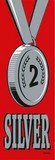 Silver - 2 Vinyl Medal Ribbons (100) NEW
