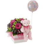 Flowers, teddy and Balloon Girl