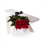 One Dozen Boxed Red Roses