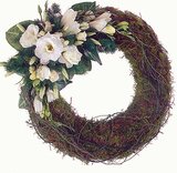 MOSS WREATH WITH FLOWER SPRAY