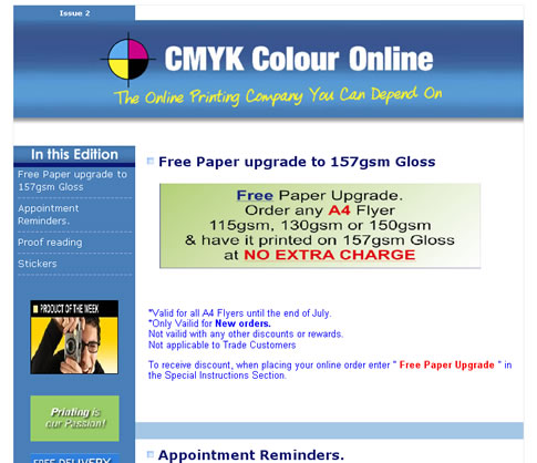 CMYK Printing Online Newsletter