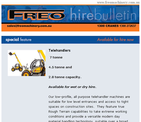 Freo Machinery Newsletter