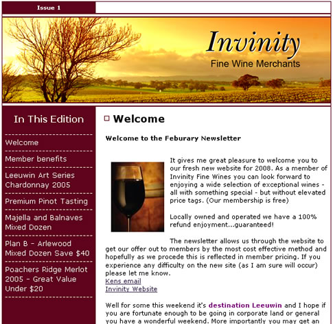 Invinity Wines Newsletter