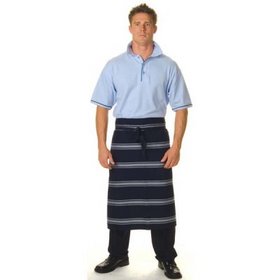 'DNC' Blue and White Stripe 3/4 Apron - No Pocket