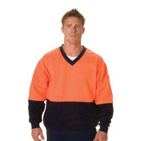 'DNC' HiVis Two Tone Cotton Fleecy V-Neck Sweat Shirt