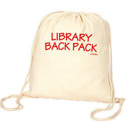 Calico Library Back Pack With Drawstrings