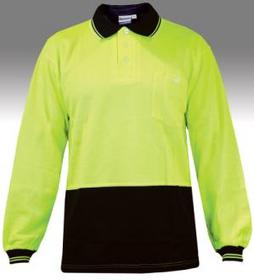 Long Sleeve Hi-Vis Cotton Backed Polyester Safety Polo