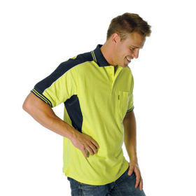 'DNC' Poly/Cotton Contrast Panel Polo - S/S