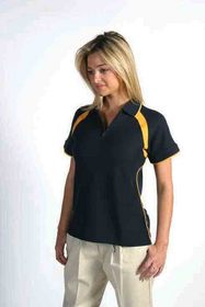 'DNC' Ladies Poly/Cotton Contrast Raglan Panel Polo