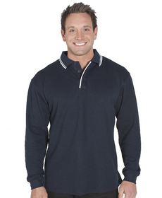 'JB' Mens Long Sleeve Contrast Polo