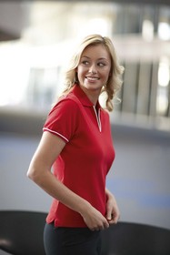 'JB' Ladies V-Neck Spandex Polo