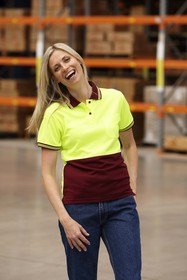 'JB' Hi Vis Ladies Traditional Short Sleeve Polo