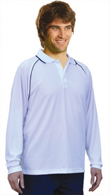 'Winning Spirit' Mens Marathan Cooldry® Raglan Long Sleeve Contrast Colour Polo