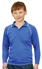 'Winning Spirit' Kids Marathan Cooldry� Raglan Long Sleeve Contrast Colour Polo