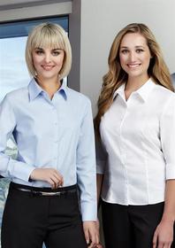 'Biz Collection' Ladies Luxe ¾ Sleeve Premium Cotton Shirt