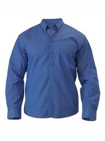 'Bisley Workwear' Mens Long Sleeve Cross-Dyed Business Shirt