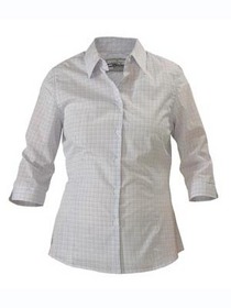 'Bisley Workwear' Ladies � Sleeve Cross-Dyed Check Business Shirt