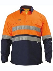 'Bisley Workwear'  3M Taped Cool Lightweight HiVis Long 'Kevlar' Sleeve Shirt